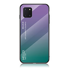 Silikon Schutzhülle Rahmen Tasche Hülle Spiegel Farbverlauf Regenbogen LS1 für Samsung Galaxy A81 Plusfarbig
