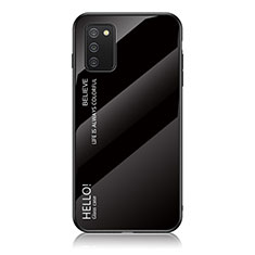 Silikon Schutzhülle Rahmen Tasche Hülle Spiegel Farbverlauf Regenbogen LS1 für Samsung Galaxy F02S SM-E025F Schwarz