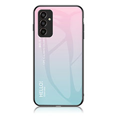 Silikon Schutzhülle Rahmen Tasche Hülle Spiegel Farbverlauf Regenbogen LS1 für Samsung Galaxy F13 4G Cyan