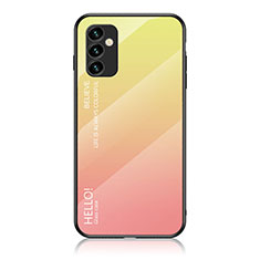 Silikon Schutzhülle Rahmen Tasche Hülle Spiegel Farbverlauf Regenbogen LS1 für Samsung Galaxy F23 5G Gelb