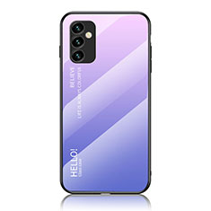 Silikon Schutzhülle Rahmen Tasche Hülle Spiegel Farbverlauf Regenbogen LS1 für Samsung Galaxy F23 5G Helles Lila