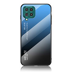 Silikon Schutzhülle Rahmen Tasche Hülle Spiegel Farbverlauf Regenbogen LS1 für Samsung Galaxy F62 5G Blau