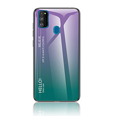 Silikon Schutzhülle Rahmen Tasche Hülle Spiegel Farbverlauf Regenbogen LS1 für Samsung Galaxy M21 Plusfarbig