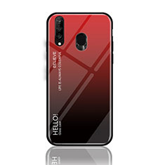 Silikon Schutzhülle Rahmen Tasche Hülle Spiegel Farbverlauf Regenbogen LS1 für Samsung Galaxy M30 Rot