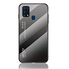Silikon Schutzhülle Rahmen Tasche Hülle Spiegel Farbverlauf Regenbogen LS1 für Samsung Galaxy M31 Dunkelgrau