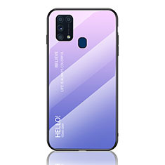 Silikon Schutzhülle Rahmen Tasche Hülle Spiegel Farbverlauf Regenbogen LS1 für Samsung Galaxy M31 Helles Lila