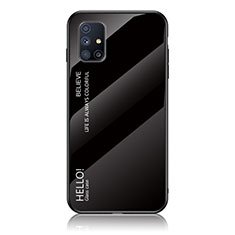 Silikon Schutzhülle Rahmen Tasche Hülle Spiegel Farbverlauf Regenbogen LS1 für Samsung Galaxy M31s Schwarz