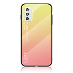 Silikon Schutzhülle Rahmen Tasche Hülle Spiegel Farbverlauf Regenbogen LS1 für Samsung Galaxy M52 5G Gelb