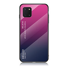 Silikon Schutzhülle Rahmen Tasche Hülle Spiegel Farbverlauf Regenbogen LS1 für Samsung Galaxy M60s Pink