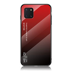 Silikon Schutzhülle Rahmen Tasche Hülle Spiegel Farbverlauf Regenbogen LS1 für Samsung Galaxy M60s Rot