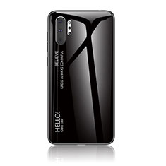 Silikon Schutzhülle Rahmen Tasche Hülle Spiegel Farbverlauf Regenbogen LS1 für Samsung Galaxy Note 10 Plus 5G Schwarz
