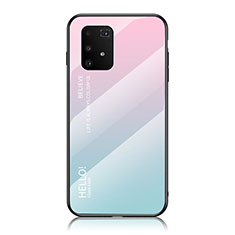 Silikon Schutzhülle Rahmen Tasche Hülle Spiegel Farbverlauf Regenbogen LS1 für Samsung Galaxy S10 Lite Cyan