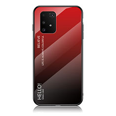 Silikon Schutzhülle Rahmen Tasche Hülle Spiegel Farbverlauf Regenbogen LS1 für Samsung Galaxy S10 Lite Rot