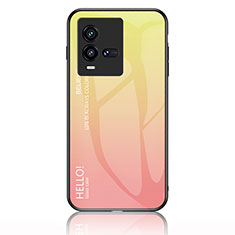 Silikon Schutzhülle Rahmen Tasche Hülle Spiegel Farbverlauf Regenbogen LS1 für Vivo iQOO 10 5G Gelb