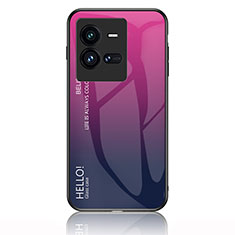 Silikon Schutzhülle Rahmen Tasche Hülle Spiegel Farbverlauf Regenbogen LS1 für Vivo iQOO 10 Pro 5G Pink