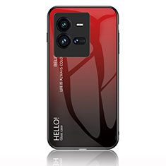 Silikon Schutzhülle Rahmen Tasche Hülle Spiegel Farbverlauf Regenbogen LS1 für Vivo iQOO 10 Pro 5G Rot