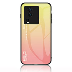 Silikon Schutzhülle Rahmen Tasche Hülle Spiegel Farbverlauf Regenbogen LS1 für Vivo iQOO Neo7 5G Gelb