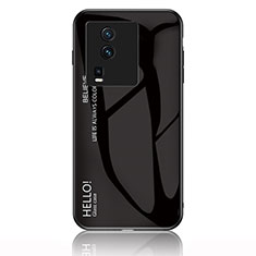 Silikon Schutzhülle Rahmen Tasche Hülle Spiegel Farbverlauf Regenbogen LS1 für Vivo iQOO Neo7 5G Schwarz