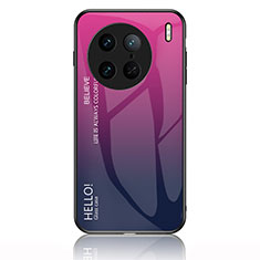 Silikon Schutzhülle Rahmen Tasche Hülle Spiegel Farbverlauf Regenbogen LS1 für Vivo X90 5G Pink