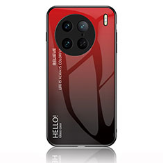 Silikon Schutzhülle Rahmen Tasche Hülle Spiegel Farbverlauf Regenbogen LS1 für Vivo X90 5G Rot
