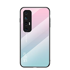 Silikon Schutzhülle Rahmen Tasche Hülle Spiegel Farbverlauf Regenbogen LS1 für Xiaomi Mi 10S 5G Cyan