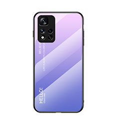 Silikon Schutzhülle Rahmen Tasche Hülle Spiegel Farbverlauf Regenbogen LS1 für Xiaomi Mi 11i 5G (2022) Helles Lila