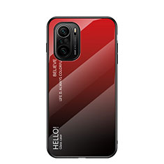 Silikon Schutzhülle Rahmen Tasche Hülle Spiegel Farbverlauf Regenbogen LS1 für Xiaomi Mi 11i 5G Rot
