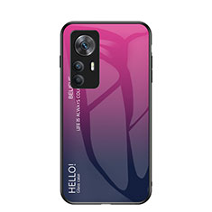 Silikon Schutzhülle Rahmen Tasche Hülle Spiegel Farbverlauf Regenbogen LS1 für Xiaomi Mi 12T 5G Pink