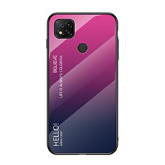 Silikon Schutzhülle Rahmen Tasche Hülle Spiegel Farbverlauf Regenbogen LS1 für Xiaomi POCO C3 Pink