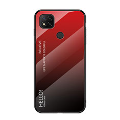 Silikon Schutzhülle Rahmen Tasche Hülle Spiegel Farbverlauf Regenbogen LS1 für Xiaomi POCO C3 Rot