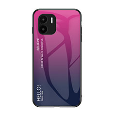 Silikon Schutzhülle Rahmen Tasche Hülle Spiegel Farbverlauf Regenbogen LS1 für Xiaomi Poco C50 Pink