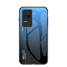 Silikon Schutzhülle Rahmen Tasche Hülle Spiegel Farbverlauf Regenbogen LS1 für Xiaomi Poco F4 5G Blau