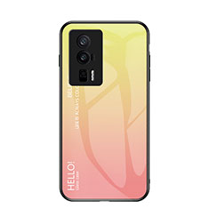 Silikon Schutzhülle Rahmen Tasche Hülle Spiegel Farbverlauf Regenbogen LS1 für Xiaomi Poco F5 Pro 5G Gelb