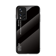 Silikon Schutzhülle Rahmen Tasche Hülle Spiegel Farbverlauf Regenbogen LS1 für Xiaomi Poco M4 Pro 5G Schwarz