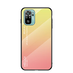 Silikon Schutzhülle Rahmen Tasche Hülle Spiegel Farbverlauf Regenbogen LS1 für Xiaomi Poco M5S Gelb