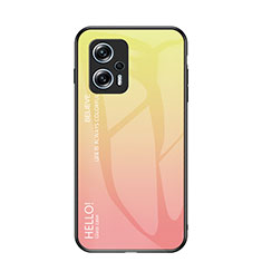 Silikon Schutzhülle Rahmen Tasche Hülle Spiegel Farbverlauf Regenbogen LS1 für Xiaomi Poco X4 GT 5G Gelb