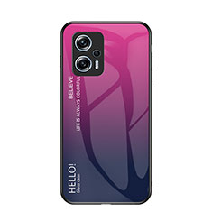 Silikon Schutzhülle Rahmen Tasche Hülle Spiegel Farbverlauf Regenbogen LS1 für Xiaomi Poco X4 GT 5G Pink
