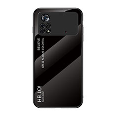 Silikon Schutzhülle Rahmen Tasche Hülle Spiegel Farbverlauf Regenbogen LS1 für Xiaomi Poco X4 Pro 5G Schwarz