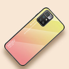 Silikon Schutzhülle Rahmen Tasche Hülle Spiegel Farbverlauf Regenbogen LS1 für Xiaomi Redmi 10 4G Gelb