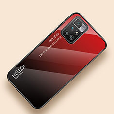 Silikon Schutzhülle Rahmen Tasche Hülle Spiegel Farbverlauf Regenbogen LS1 für Xiaomi Redmi 10 4G Rot