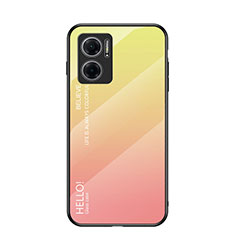 Silikon Schutzhülle Rahmen Tasche Hülle Spiegel Farbverlauf Regenbogen LS1 für Xiaomi Redmi 10 5G Gelb