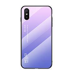 Silikon Schutzhülle Rahmen Tasche Hülle Spiegel Farbverlauf Regenbogen LS1 für Xiaomi Redmi 9A Helles Lila