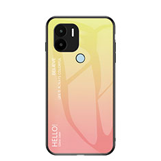 Silikon Schutzhülle Rahmen Tasche Hülle Spiegel Farbverlauf Regenbogen LS1 für Xiaomi Redmi A1 Plus Gelb