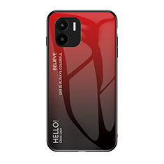 Silikon Schutzhülle Rahmen Tasche Hülle Spiegel Farbverlauf Regenbogen LS1 für Xiaomi Redmi A2 Plus Rot