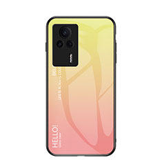 Silikon Schutzhülle Rahmen Tasche Hülle Spiegel Farbverlauf Regenbogen LS1 für Xiaomi Redmi K60E 5G Gelb