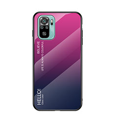 Silikon Schutzhülle Rahmen Tasche Hülle Spiegel Farbverlauf Regenbogen LS1 für Xiaomi Redmi Note 10 4G Pink