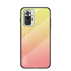 Silikon Schutzhülle Rahmen Tasche Hülle Spiegel Farbverlauf Regenbogen LS1 für Xiaomi Redmi Note 10 Pro 4G Gelb