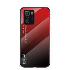 Silikon Schutzhülle Rahmen Tasche Hülle Spiegel Farbverlauf Regenbogen LS1 für Xiaomi Redmi Note 10 Pro 5G Rot