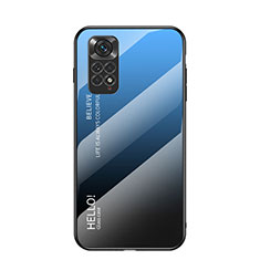 Silikon Schutzhülle Rahmen Tasche Hülle Spiegel Farbverlauf Regenbogen LS1 für Xiaomi Redmi Note 11 4G (2022) Blau