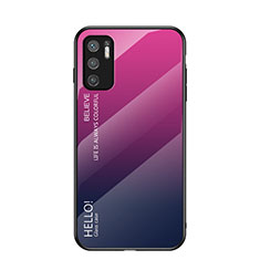 Silikon Schutzhülle Rahmen Tasche Hülle Spiegel Farbverlauf Regenbogen LS1 für Xiaomi Redmi Note 11 SE 5G Pink
